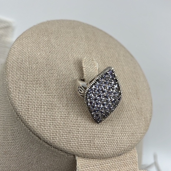 Vintage Estate 925 Sterling Silver Amethyst Statement Ring - Size 7 - Picture 4 of 17